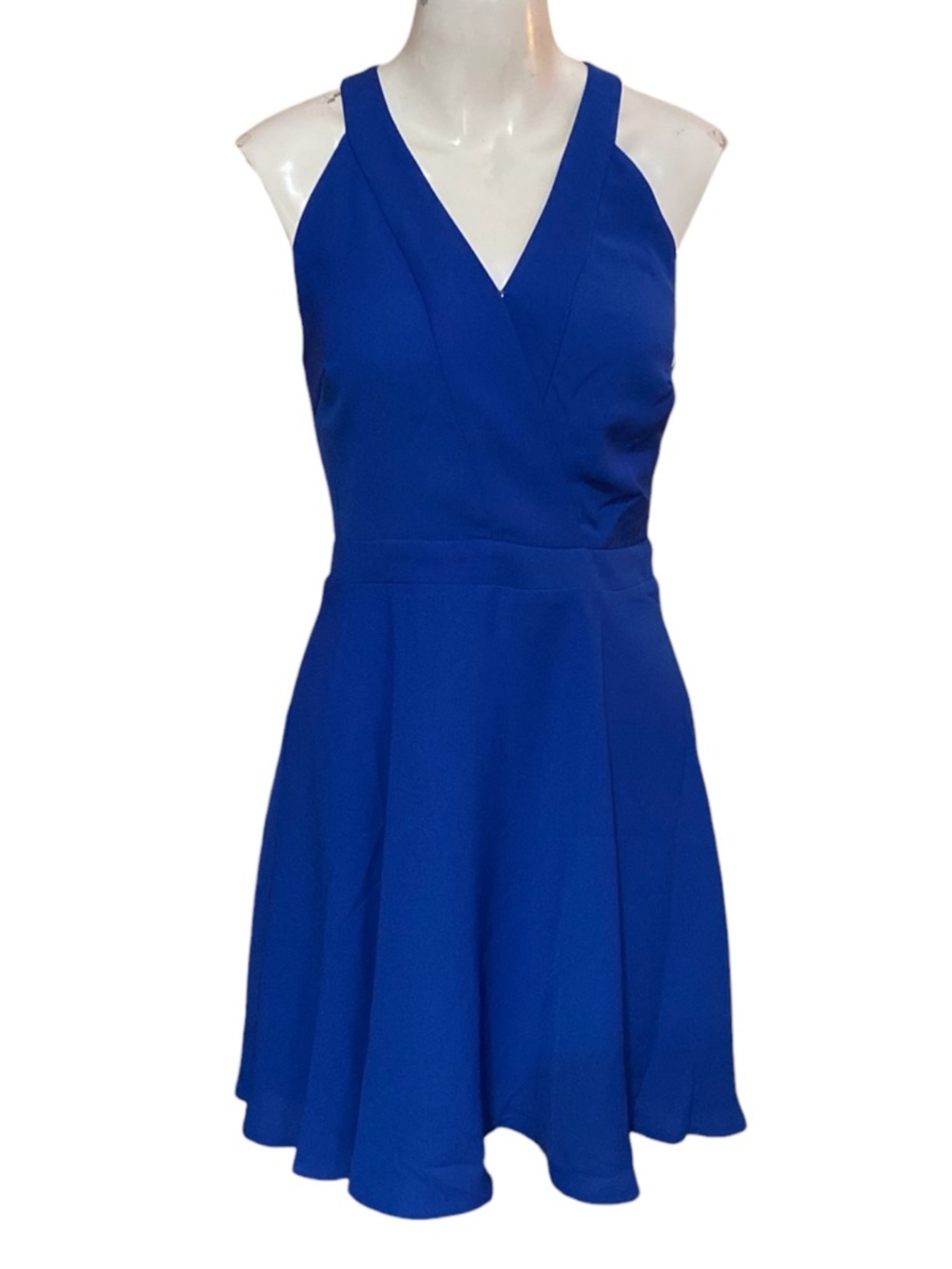 Nordstrom 19 Copper Blue V-Neck Fit & Flare Dress Size S